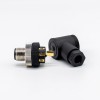 M12 A Coded Cconnector Right Angle 8 Pin Male Screw-Joint with Plastic Shell Unshiled Waterproof