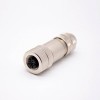 m12 Connector 4 pin Female Straight D Code metal Connector Screw-joint shielded