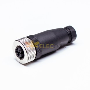 M12 Connector 4 pin femle A Code Straight Screw-joint Unshielded PG7