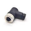M12 Connector 4 Pin Wiring A Code Shiled Right Angle Femme Plug Screw-Joint Unshielded Imperméable à l\'eau