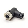M12 Connector 4 Pin Wiring A Code Shiled Right Angle Femme Plug Screw-Joint Unshielded Imperméable à l\'eau