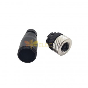 M12 Connector 4pin Female D Code Straight Unshielded Screw-joint