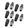 M12 Field Installable Connector 5 Pin A-Coding Plastic Shell With Screw Termination 10PCS