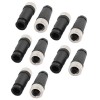 M12 Field Wireable Connector 5 Pin Female Plastic Cover 10PCS