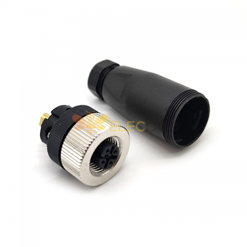M12 Field Wireable Connector 5Pin Female A-Code Assembly Cable Plug Straight Unshiled With Screw Termination PG7 PG9, Imperméabl