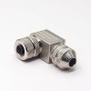 M12 Field Wireable Connector Right Angle A Code Waterproof 5 Pin Female Metal Plug Shiled