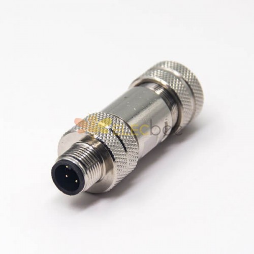 M12 Plug Connector Sensor Aeronautico Male Shield dritto impermeabile screw-joint 4 Pin A Codifica