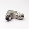 M12 Right Angle Connector A Code Field Installable Pin Waterproof Male Plug for Cable Shielded