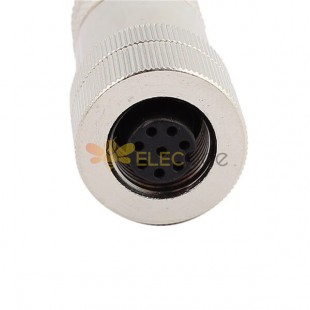 3PCS M12 Shielded Sensor Connector A-Coded 8 Pin Female Straight Cable Plug With Metal Shell Waterproof