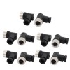 Sensors M12 4-Pin Female Connector Right Angle Cable Mount Connector 10PCS