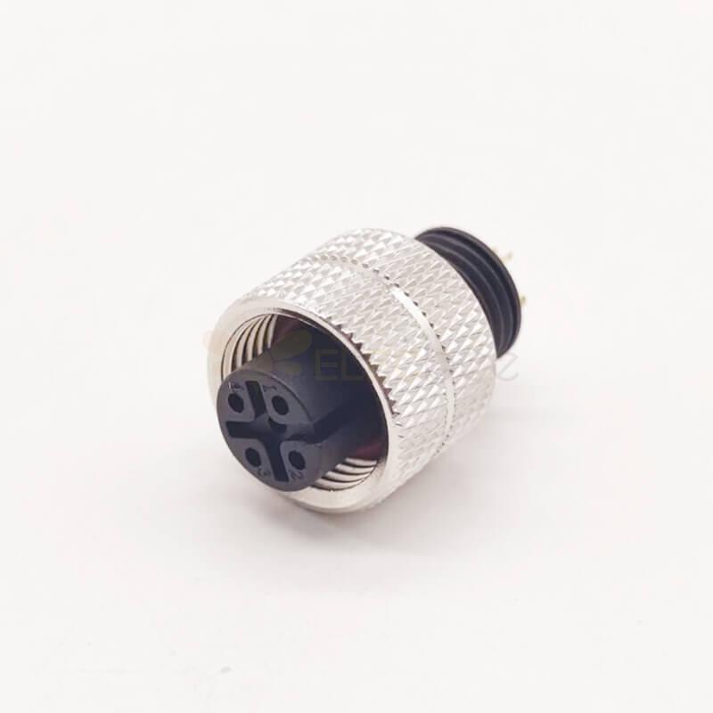 M12 Connector 5 pin Straight Female Overmolded Solder Cup Unshielded