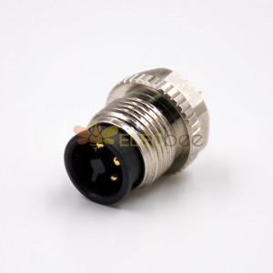 M12 4 Pin Konnektör Enjeksiyon kalıplama Konektörü T Kodlu Erkek Düz Lehim Kablo Non-Shield için