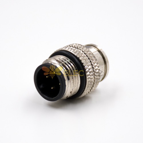 M12 4 Pin Connector Male Waterproof Injection molding Connector A Coded Straight Shield