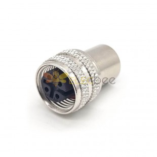M12 4 Pin Female A Coded Injection Molding Connector Shield Waterproof Overmolded Connector for Cable 