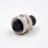 M12 8 Pin Female Connector Injection molding Connector A Coded Straight Overmolded Solder For Cable Unshield Waterproof