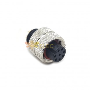 M12 8 Pin Female Connector Injection molding Connector A Coded Straight Overmolded Solder For Cable Unshield Waterproof