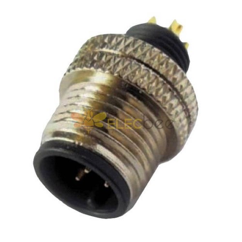 M12 Connector 3 pin Male Straight Overmolded Solder Cup Unshielded A code