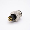 M12 Connector 8 Pin Straight Male Overmolded Solder Cup Unshielded A code