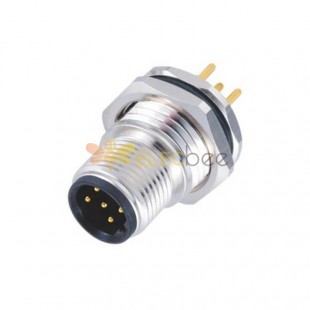 10pcs Circular Connector M12 Male B-Code 5Pole Front Mount For PCB