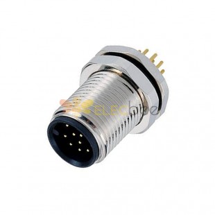 10pcs M12 12 pin Socket Front Mount Connector With Mounting Thread M12X1