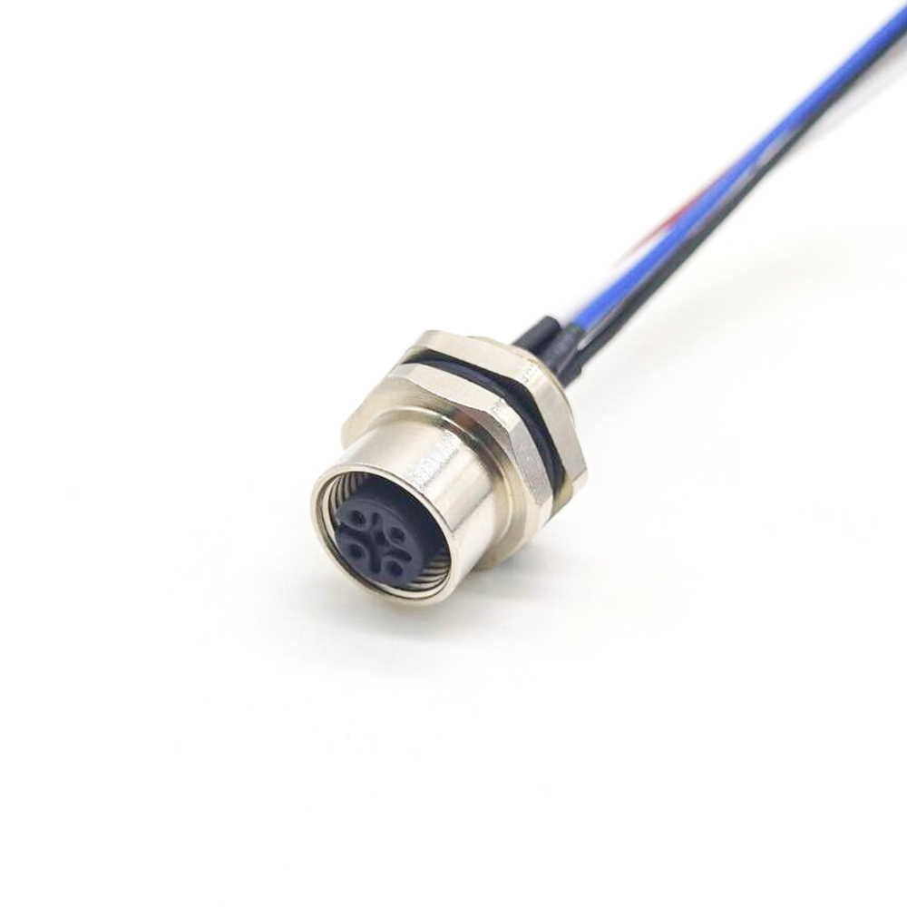 10pcs M12 5 контактный соединитель женский панель задний монтаж разъем с 1M электронные провода