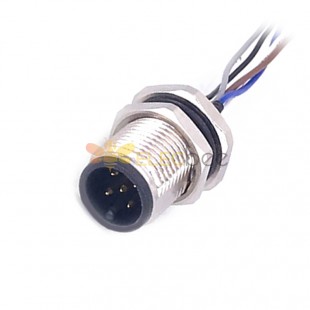 10pcs M12 5 핀 커넥터 와이어 하네스 남성 패널 마운트 1.25mm 피치 길이 30CM