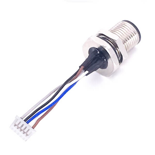 10pcs M12 5 Pin Connector Wire Harness Male Panel Mount to 1.25mm Pitch Length 30CM
