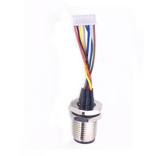 10pcs M12 8Pin Male Panel Mount Connector A Code With Terminal Wires 30CM for the Signal and DC Power Transmition