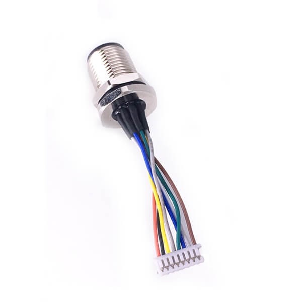 10pcs M12 8Pin Male Panel Mount Connector A Code With Terminal Wires 30CM for the Signal and DC Power Transmition