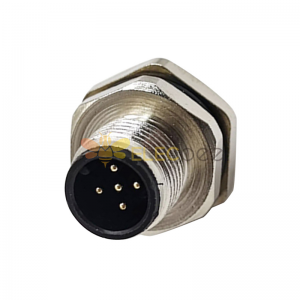 10pcs M12工業插座M12 5芯後鎖板銲線式接線傳感器防水連接器