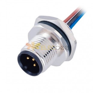 10pcs M12 conectores impermeables contactos macho con cables AWG22 / AWG24 50CM