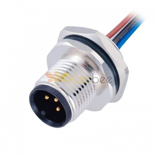 10pcs M12 conectores impermeables contactos macho con cables AWG22 / AWG24 50CM