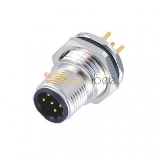 Circular Connector M12 Mâle B-Code 5Pole Front Mount For PCB