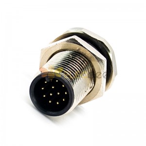 M12 12 Pos Front Mount Connector A Code Male Mounting Thread M12X1 Waterproof