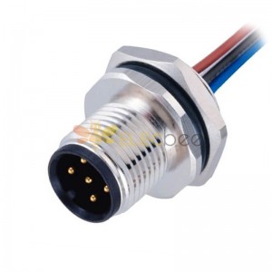 M12 5-Pin Male Plug With 50CM AWG22 Wires For Sensors and Actuators A Code Shiled