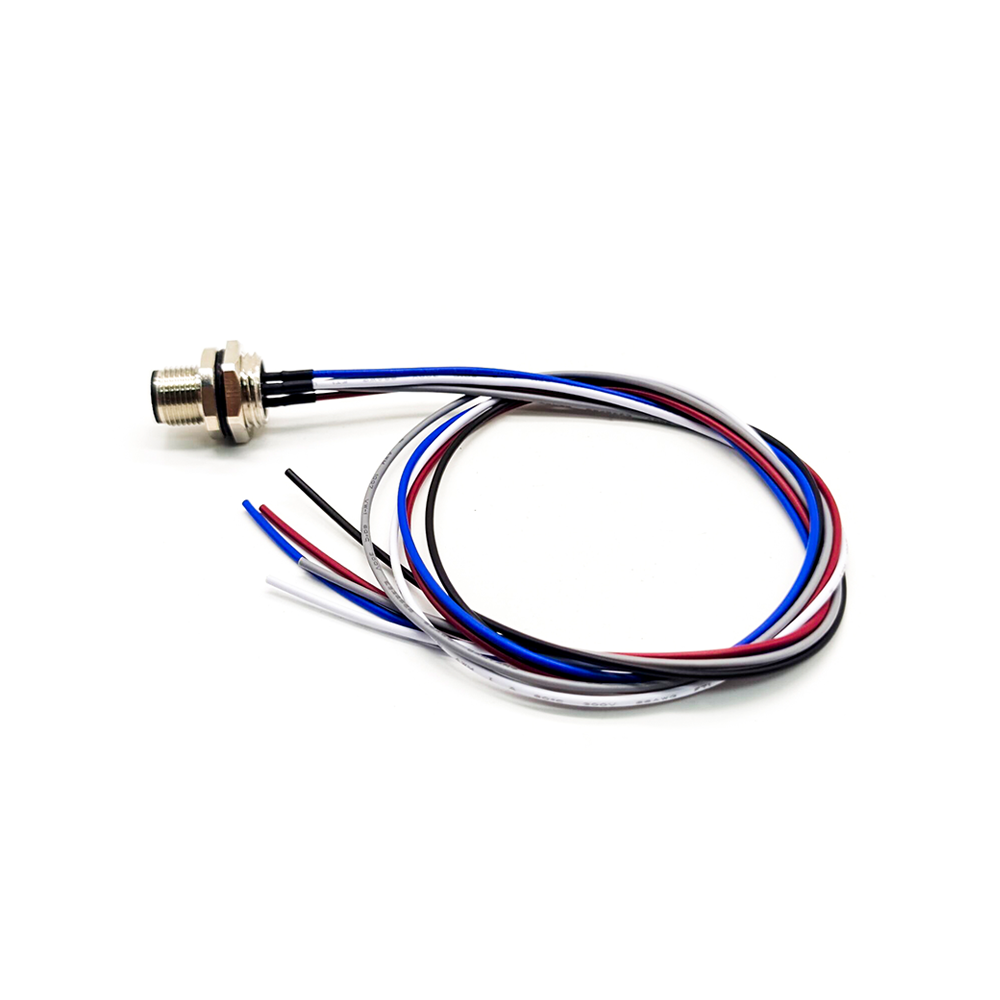 Sensörler ve Aktüatörler için 50CM AWG22 Kablolar ile M12 5-Pin Erkek Fiş Bir Kod Shiled