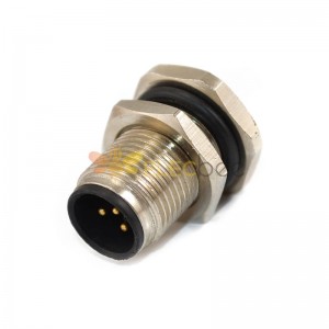 M12 5 Pin Panel Front Mount Connector waterproof Socket Male shiled Contacts With Solder A Code