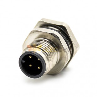 M12 8Pin Male PCB A Coded Receptacles 180° Back Mount Waterproof Circular Connector