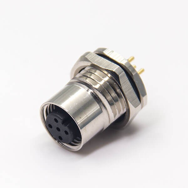 M12 Blukhead Connector Female Socket 5 Pin A Code for PCB Mount Waterproof M16X1.5