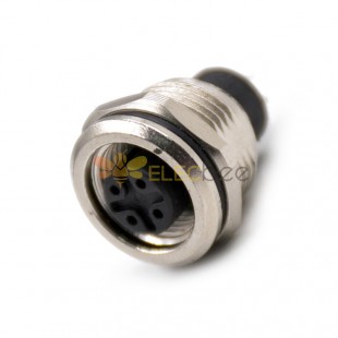 M12 Connector 4 Pin Socket Connector A Coded Female Straight Solder Non-Shield Zinc Alloy