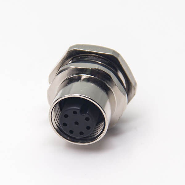 M12 Connector Coding 8 Pin Female A Code Shiled Socket Waterproof Solder Cup