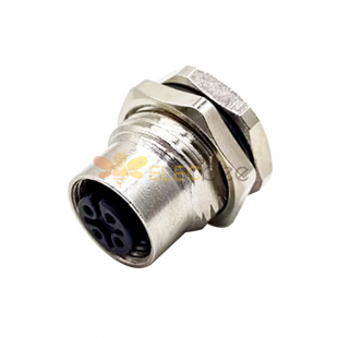 M12 Conector Standard 5 Pin A Code Shiled Female Soquete Solder Cup Impermeável Painel Montagem