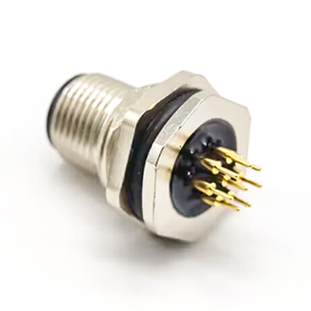 Pin del conector de tabique hermético de Ethernet M12 8 un código impermeable recto a través del agujero sin blindaje
