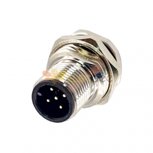 M12 Flush-type 5Pin Male Front Mount Connector With PCB Contacts Waterproof M16X1.5