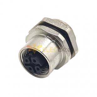 M12 Sensor Connector 4Pin D-Coding Femme Straight Waterproof Bulkhead Panel Receptacles Cable Solder Type Shiled