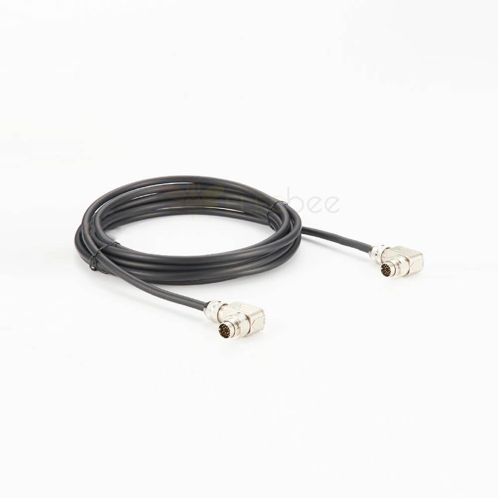 Turck Wire Cable M16 Series 19 Pin Right Angle Male To Male 1M