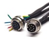 M16 8 Pin Cable Male to Female Straight Waterproof A Code Blukhead Assembly Cable 0.3M 24AWG Non-Shield