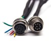 工業電纜防水接頭M16直式8芯A型連接器前鎖板安裝線長0.3M24AWG不帶屏蔽