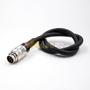 M16 Male Connector 6Pin A Code Straight Single Ended Cable Solder Type