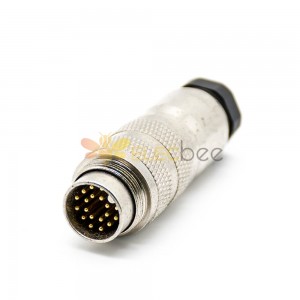 19 pin M16 Connector Male Solder Type Straight Connector Shield
